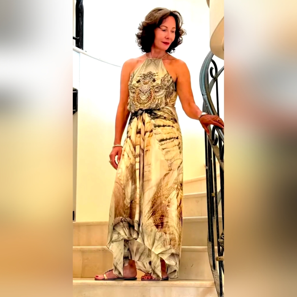 Camilla Silk Embellished Jumpsuit Size 10